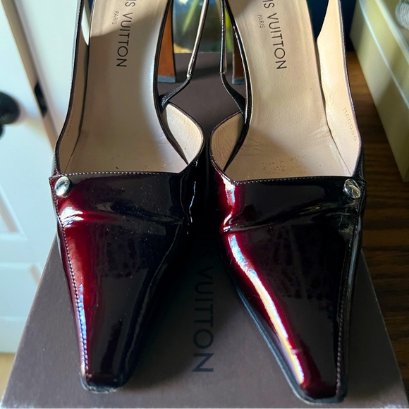 Vintage Patent Leather Louis Vuitton Slingbacks - Picture 1 of 11